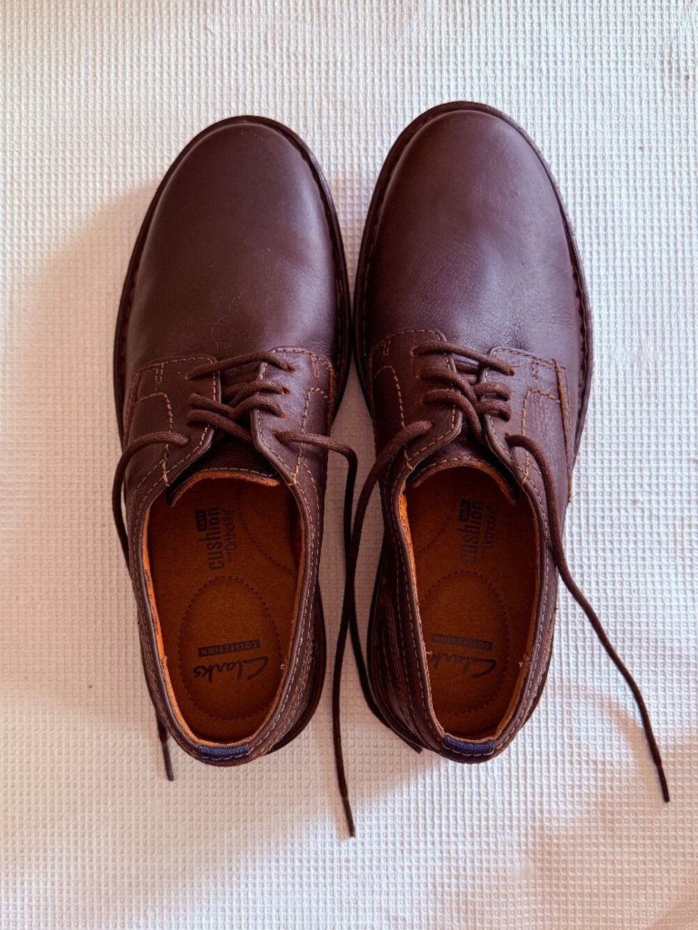 Clarks Kyros Plain  Men's Brown Leather Lace-Up Dress Shoes sz 8.5W
